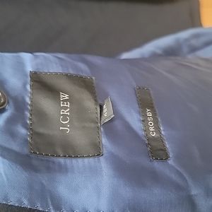 J. Crew Crosby Loro Piana 120 Blue Gabardine Two Button Sport Coat 48R